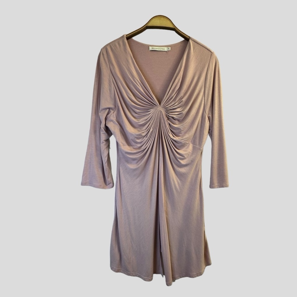 Melanie Lyne Women’s Dress M Pink Long Sleeves attached Sweater